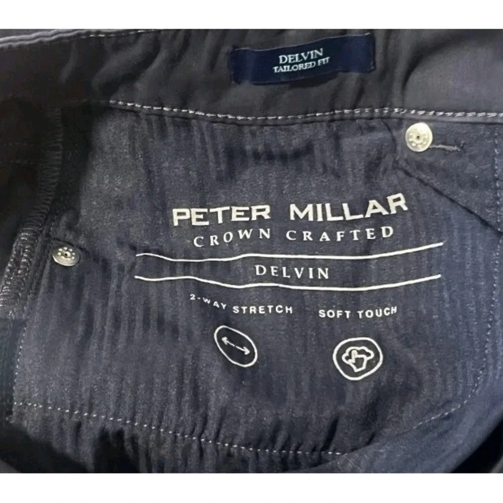 NEW Peter Millar Mens Pants Jeans 40x34 Blue Delvin Twill Five-Pocket Golf Chino - Picture 11 of 16